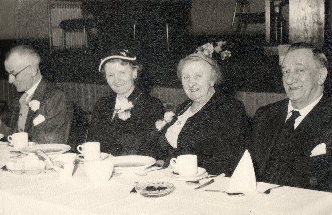 My parents' wedding: left to right, my maternal grandfather, David Ramsay; my great aunt, Elizabeth Forbes and my great grandparents, Katherine and Alexander Cruden.